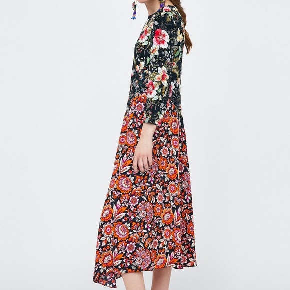 zara patchwork tea towel dress